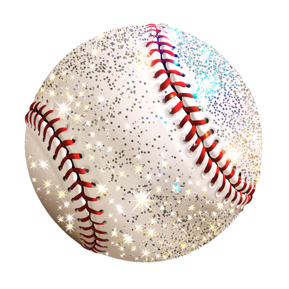 DTF FAUX GLITTER BASEBALL