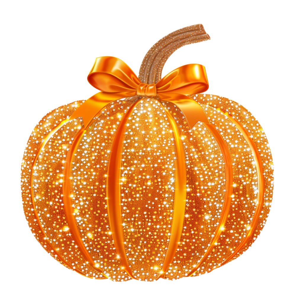 DTF FAUX GLITTER PUMPKIN