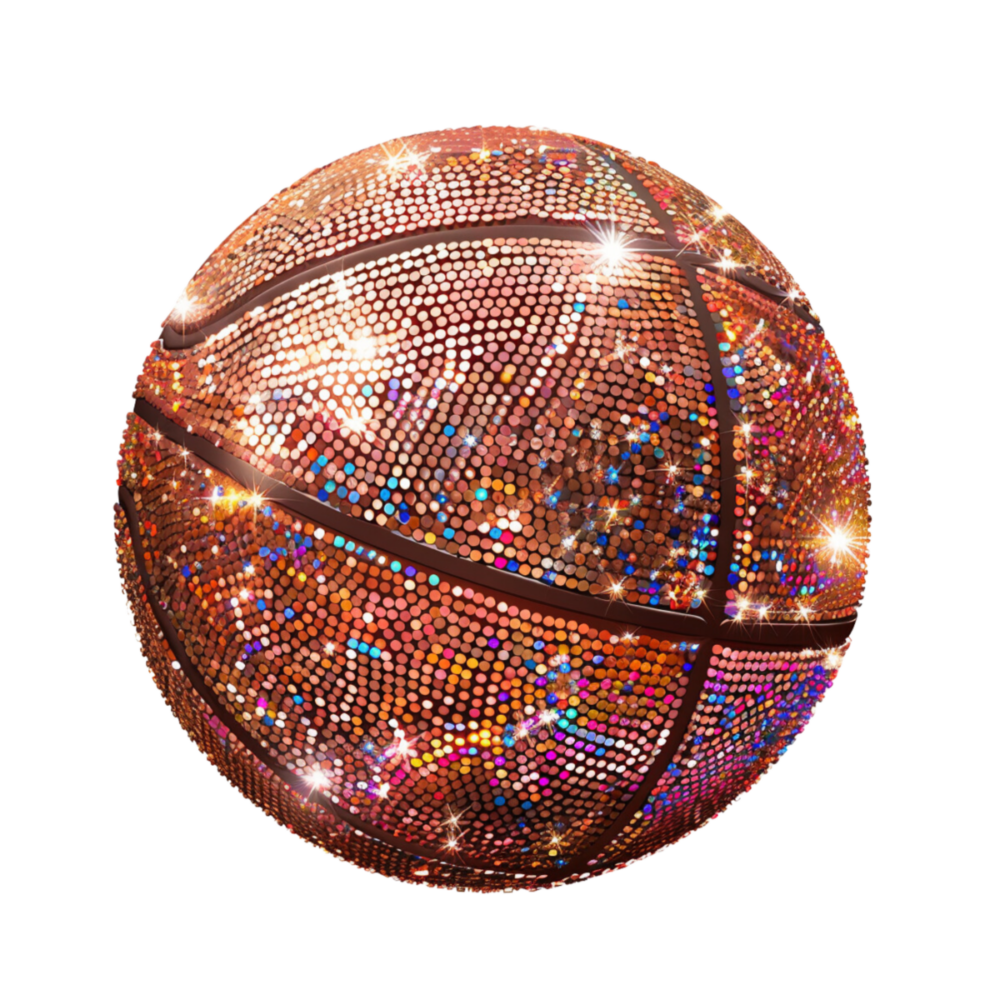 DTF FAUX GLITTER BASKETBALL