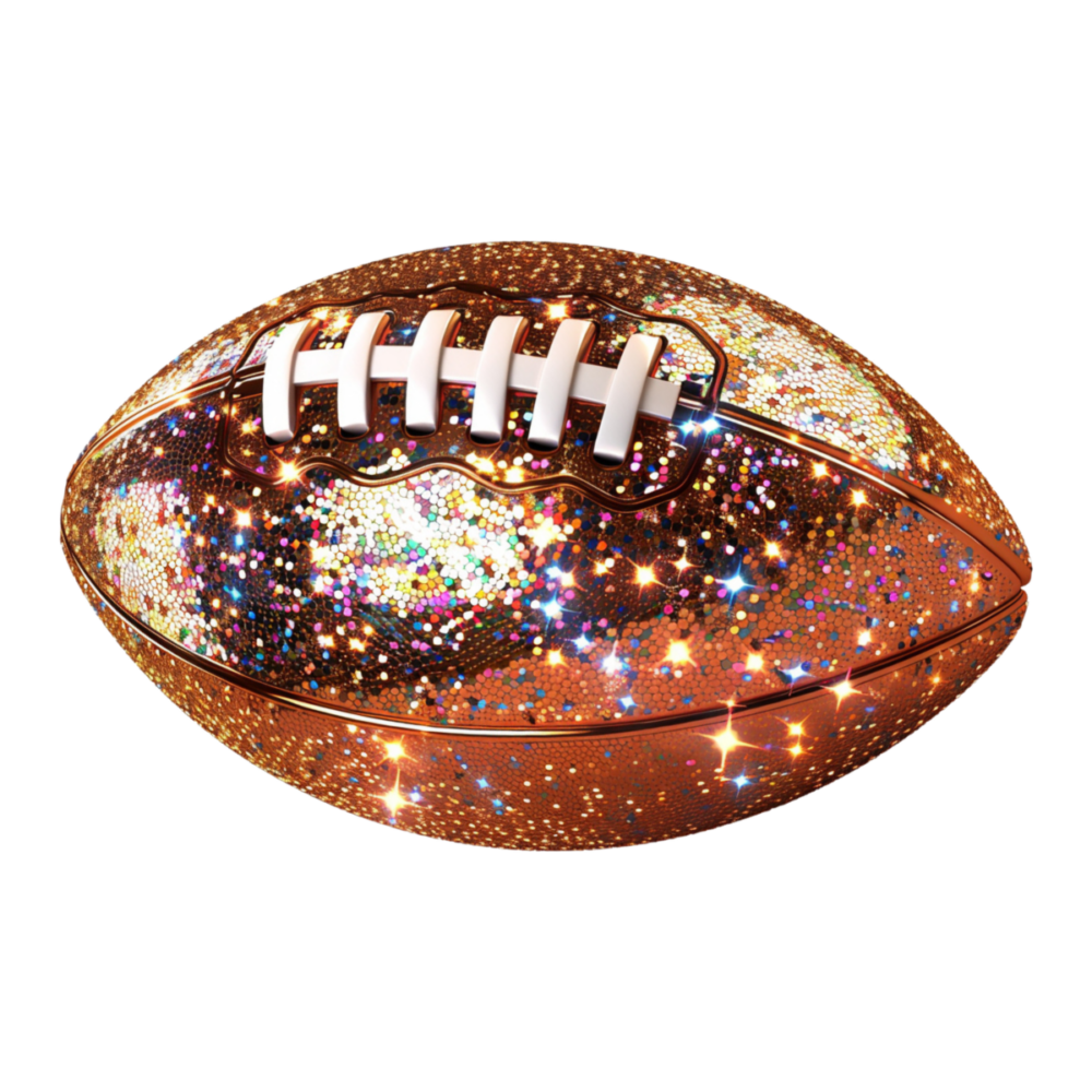 DTF FAUX GLITTER FOOTBALL