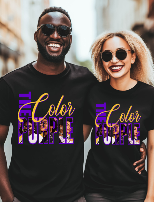 color purple script gold TSHIRT